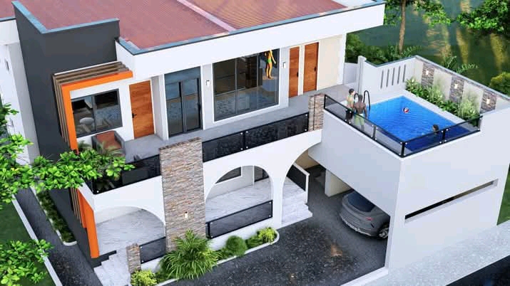 Rendu 3D - Villa de luxe avec piscine