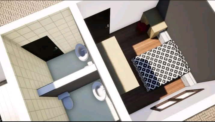 Plan 3D chambre et salle de bain